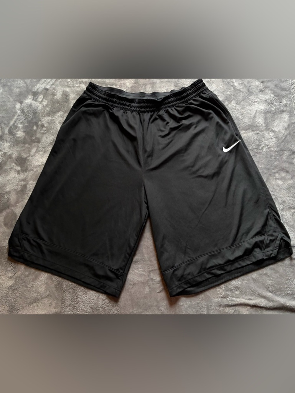 Nike Black Athletic Shorts with White Swoosh